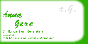 anna gere business card